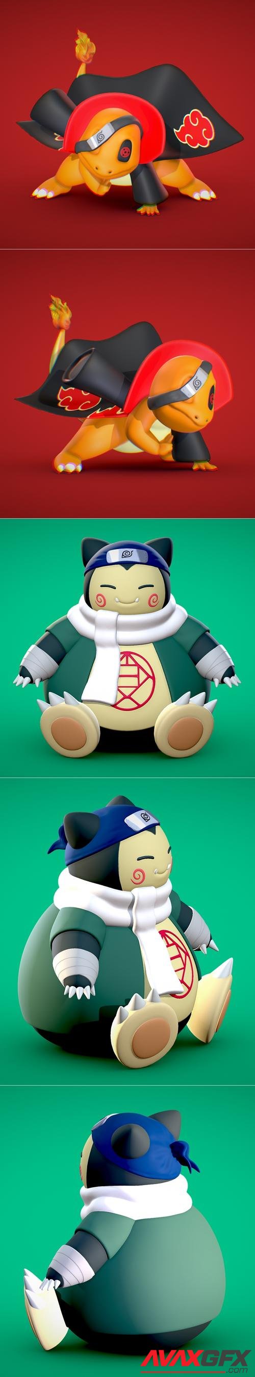 Charmander - Akatsuki Collection and Snorlax Chouji - Naruto Collection – 3D Print