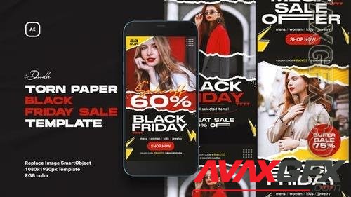 Torn Paper Black Friday Sale Instagram Stories 40657991