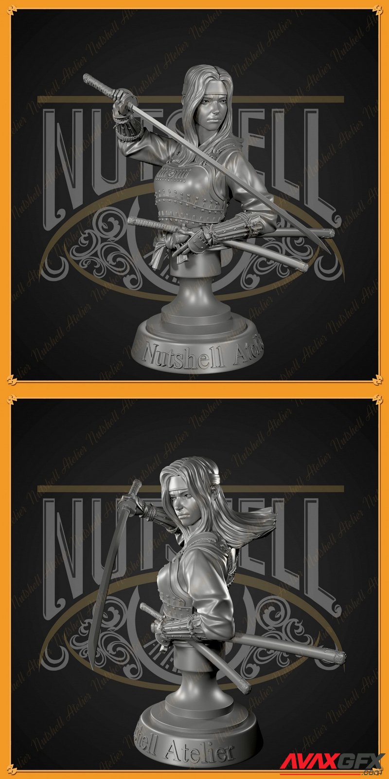 Nutshell Atelier - Ronin Bust - 3D Print Model