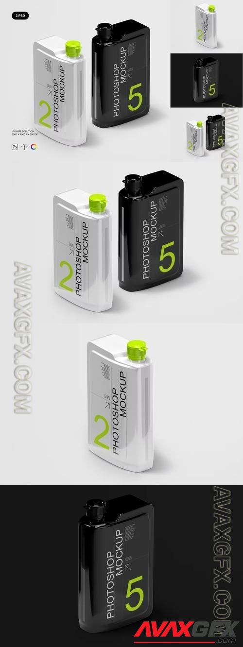 Engine Oil Bottle Mockup Set 
