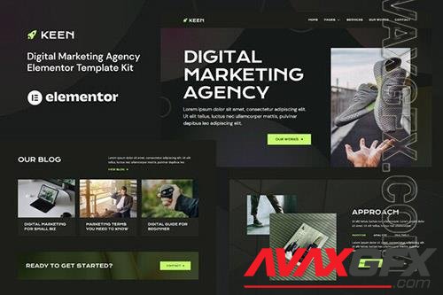 ThemeForest - Keen - Dark Digital Marketing Agency Elementor Template Kit/40745118