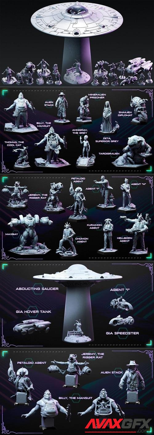 Loot Studios Sci-fi Miniatuers - Galactic Intelligence Agency August 2022 – 3D Print