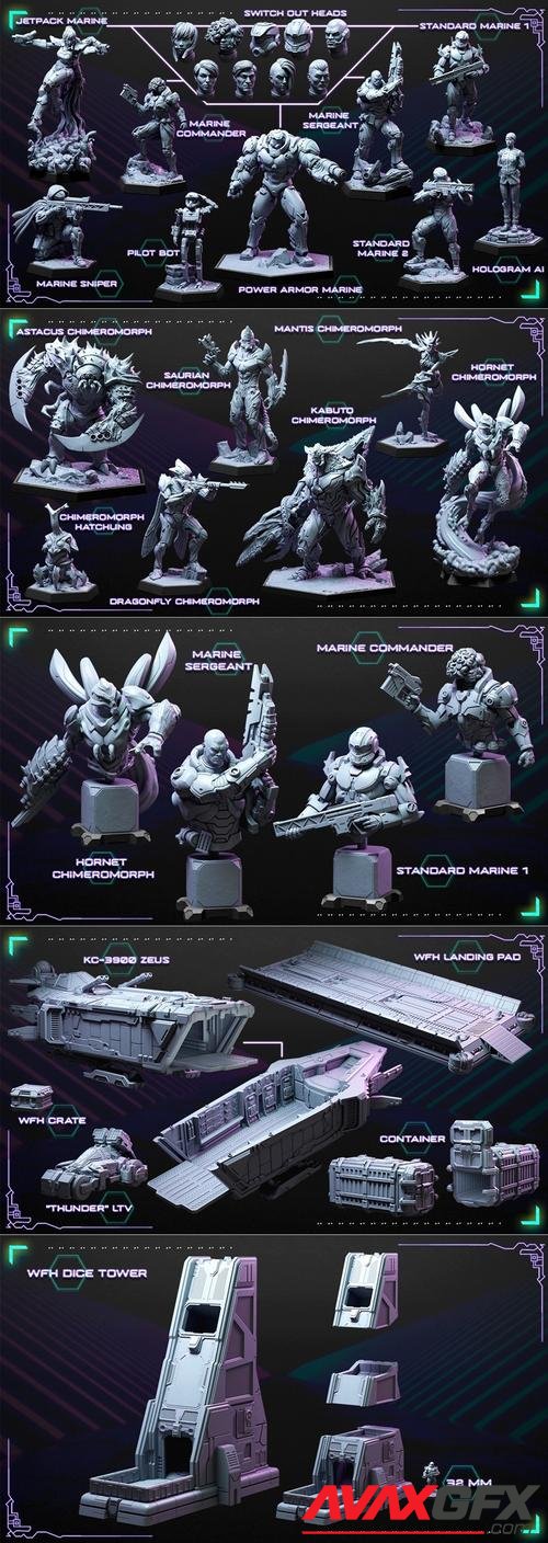 Loot Studios Sci-fi Miniatuers - War for Humanity June 2022 – 3D Print