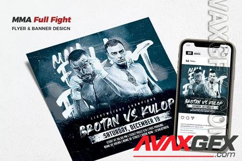 Full Fight Match Social Media Promotion PSD