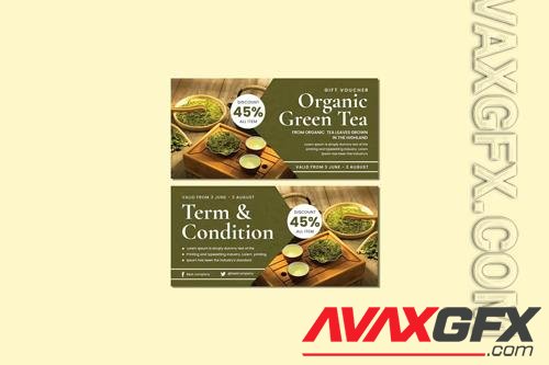 Organic Green Tea Voucher PSD