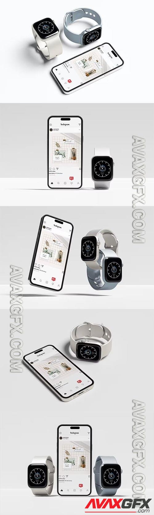 Phone 14 Pro & Smartwatch Mockup PSD