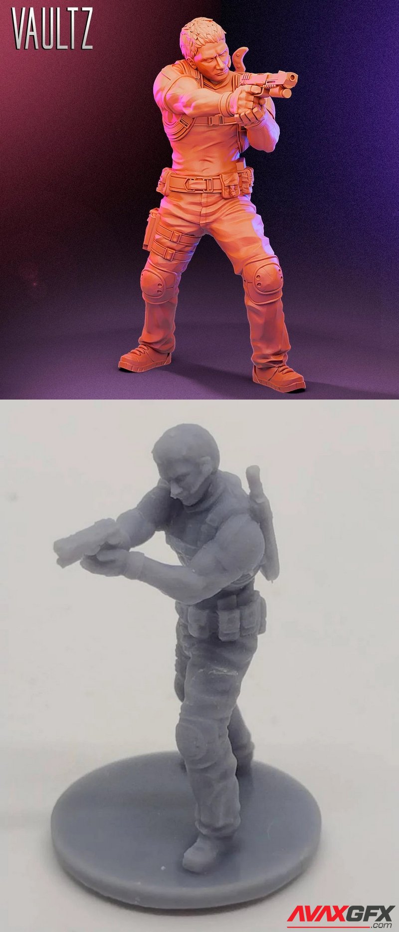 Vaultz Miniatures - Chris Redfield from Resident Evil - 3D Print Model