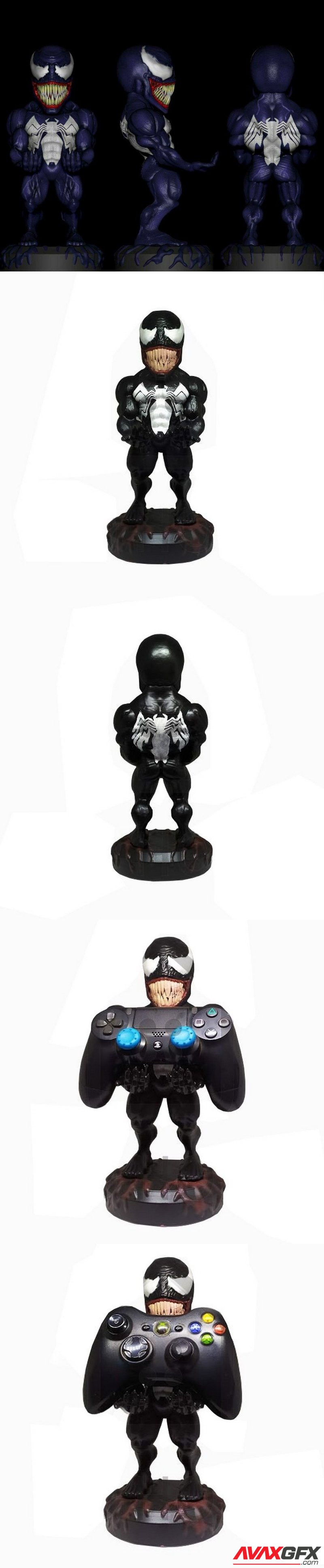 Venom Joystick and Cell Phone Holder - 3D Print Model