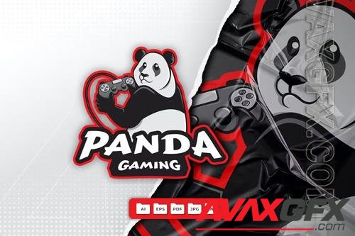 Panda Gaming Mascot Logo Design PNG