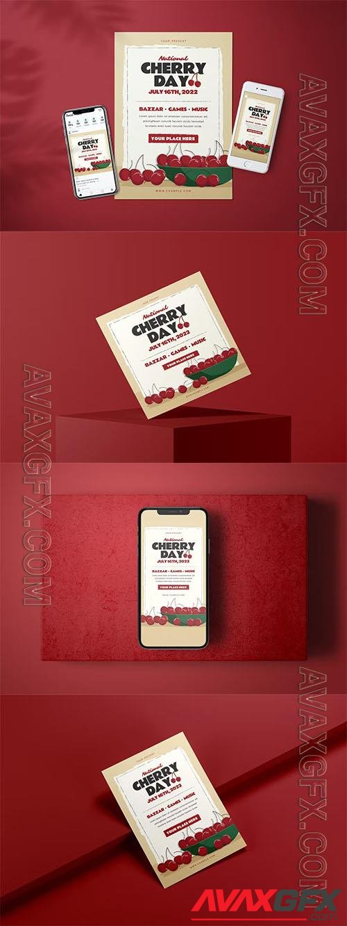 National Cherry Day - Flyer Media Kit PSD