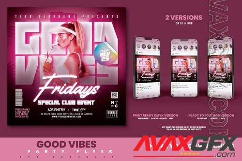 Night Party Flyer Good Vibes PSD