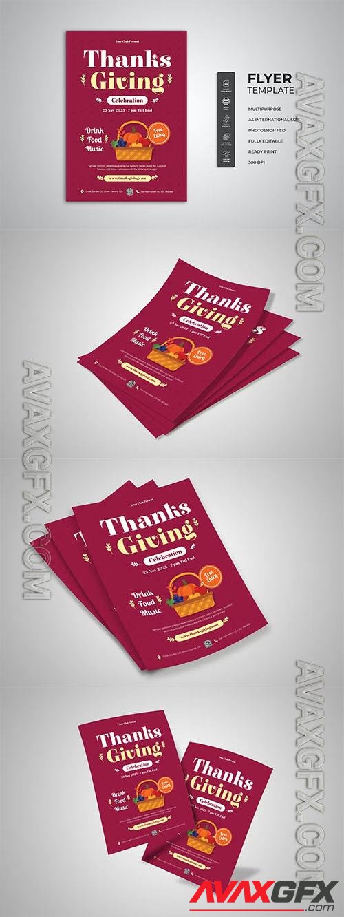 Thanksgiving Celebration Flyer vol 2 PSD