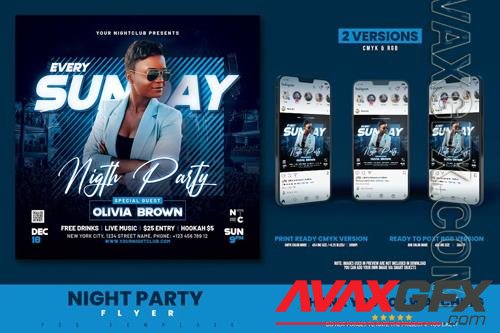 Sunday Night Party Flyer PSD