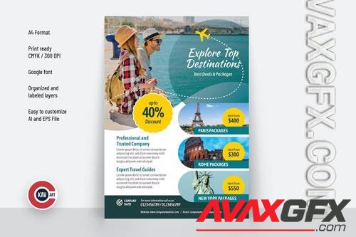 Travel Flyer Design Template EPS