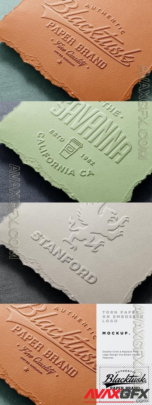 Ragged Paper Logo Mockup PSD