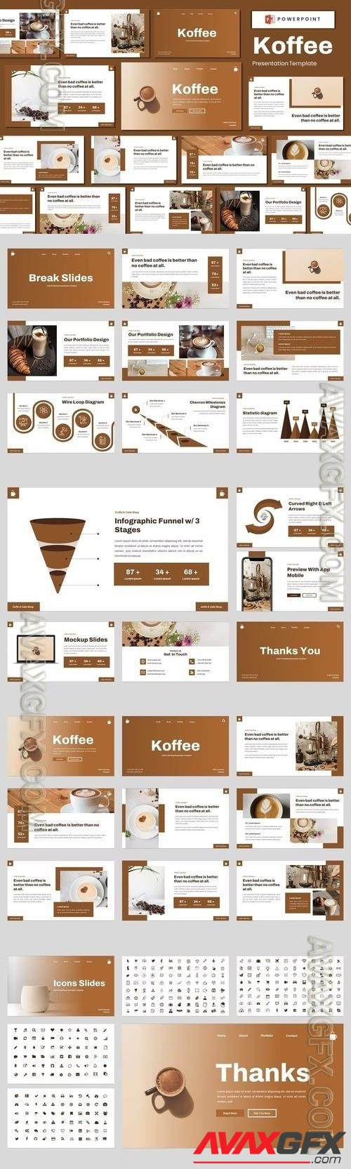 Koffee - Coffe & Cafe Shop Powerpoint Template KHGV6WY