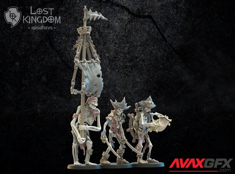 Lost Kingdom - Undead Pirate Officiers - 3D Print Model