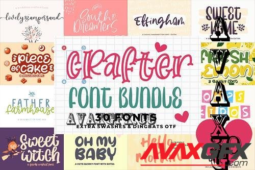 Crafter Font Bundle - 30 Premium Fonts