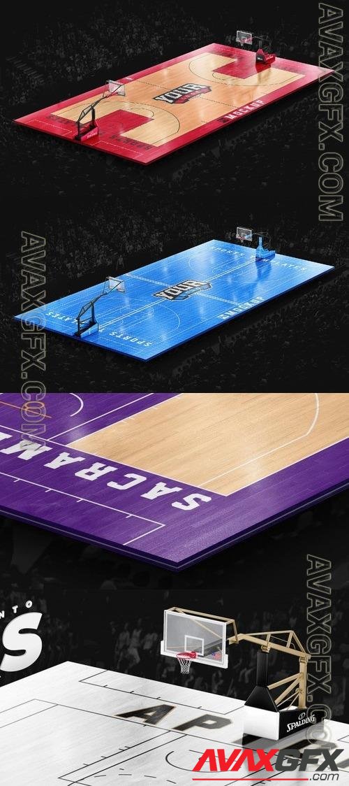 Basketball Full Court Template Mockup