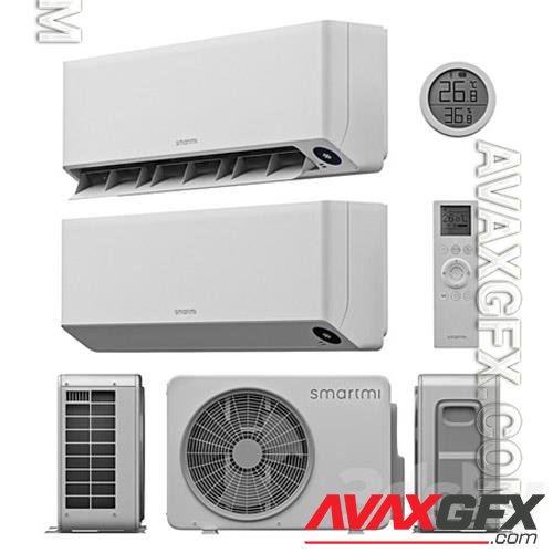 Xiaomi Smartmi Air Conditioner + Outside 3D Models