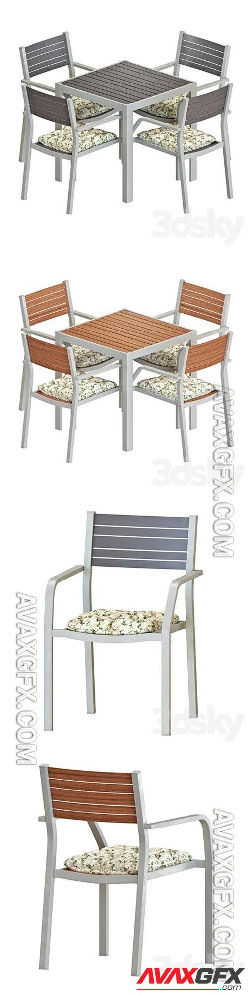 IKEA SJALLAND TABLE AND CHAIRS SET 02 3D Models