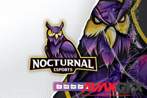 Nocturnal Bird Mascot Logo Design