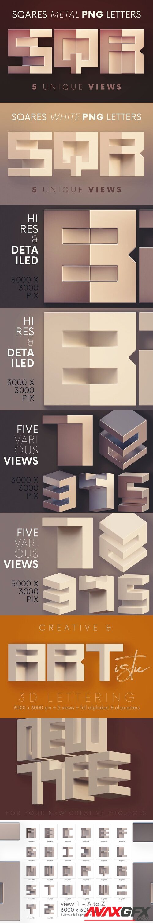 Creativemarket - Squares Geometric - 3D Lettering 6096507