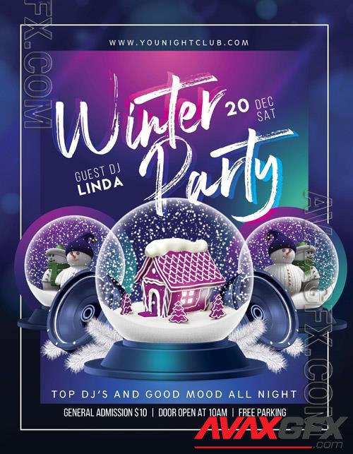 Winter Party beautiful Flyer PSD