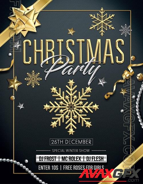 Christmas party beautiful flyer PSD