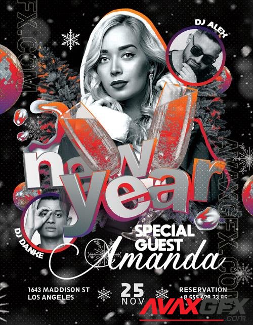 New Year beautiful Flyer PSD