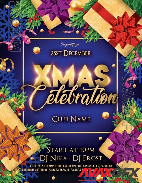 Christmas celebration beautiful flyer PSD