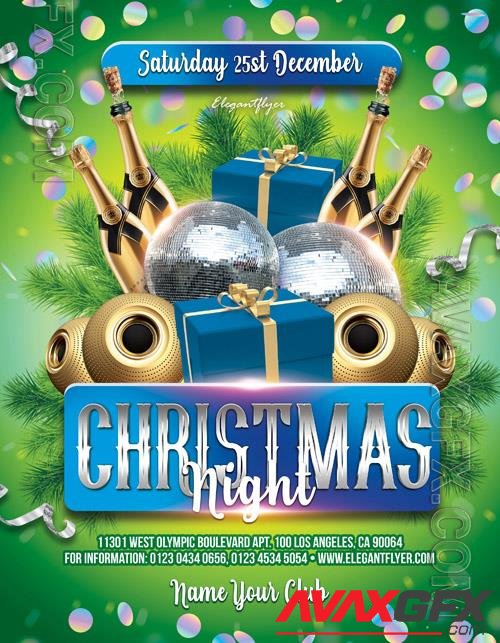 Christmas night beautiful flyer PSD