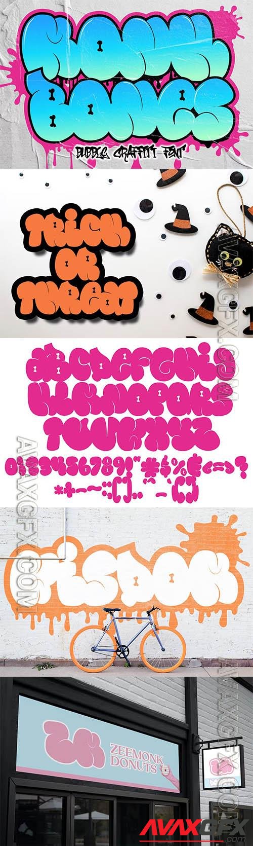 Monk Bones - Bubble Graffiti Font OTF 