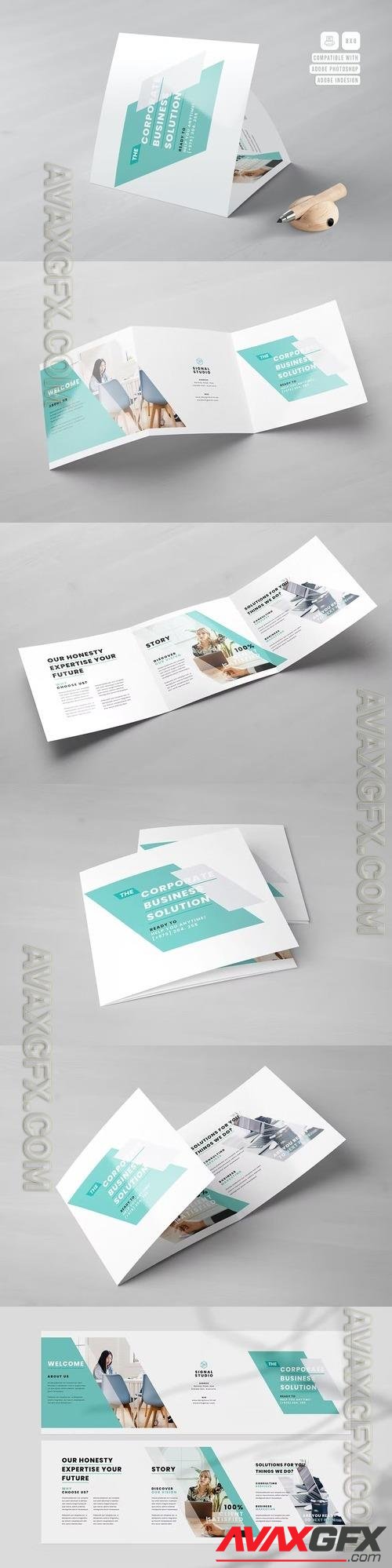 Corporate Square Trifold Brochure B5ZC9M4