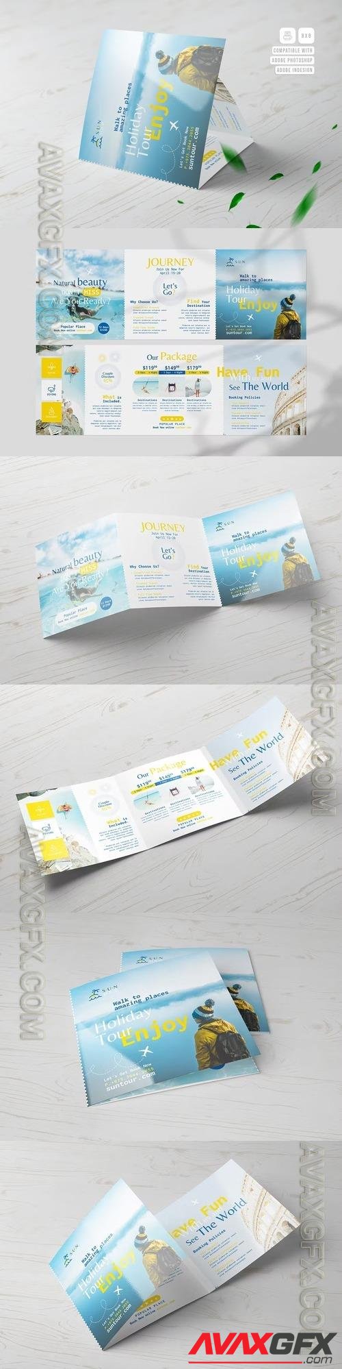 Travel Agency Square Trifold Brochure TCMBVVE