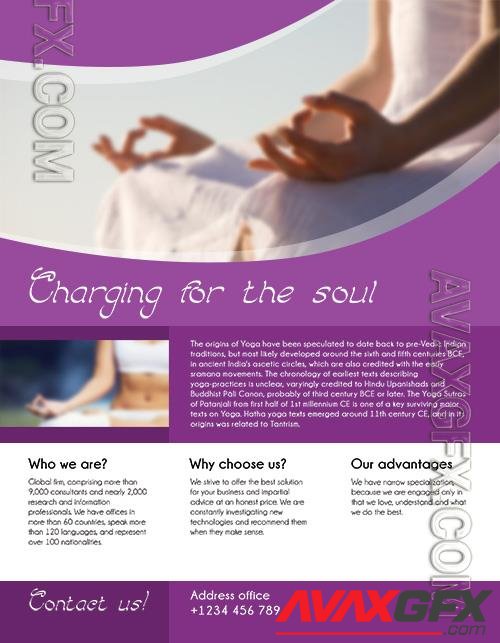 Modern Corporate Yoga Class Flyer and Facebook Cover Template PSD