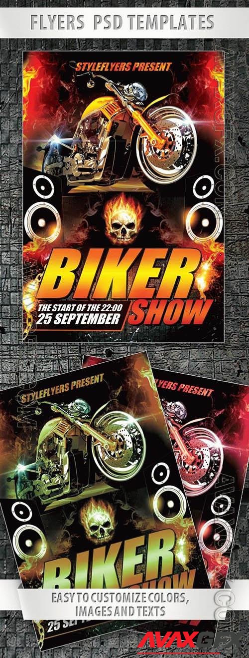 Modern Biker Show Flyer Template PSD