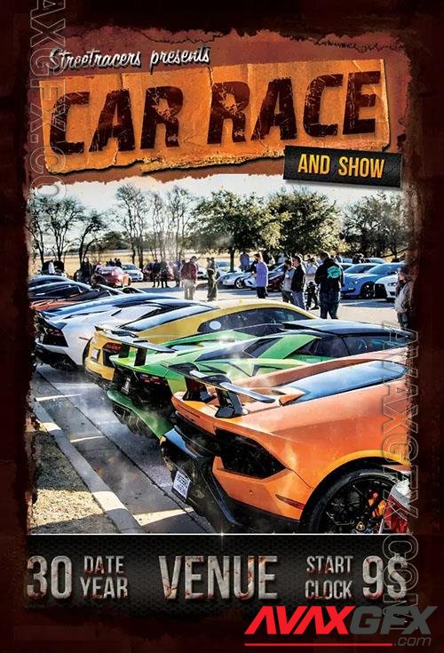 Car Race Flyer Template PSD