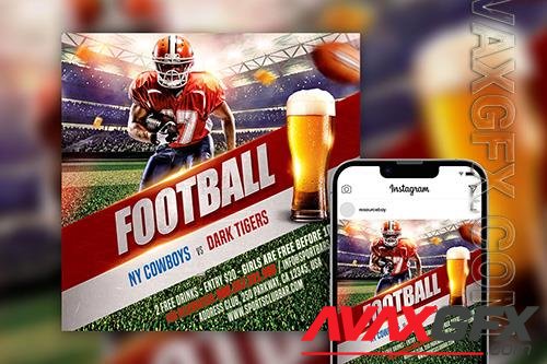 Bold Football Party Instagram Post Template PSD