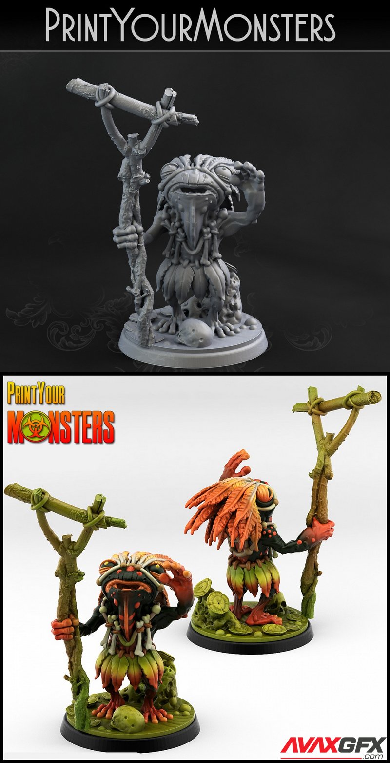 Print Your Monsters - Frog Chaman - 3D Print Model