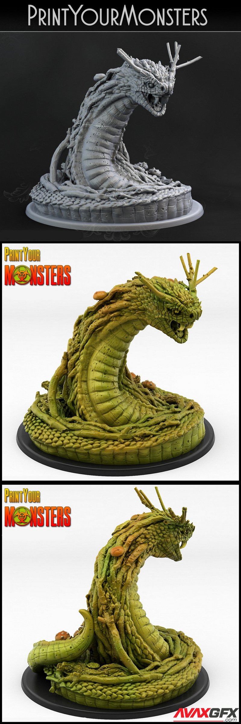 Print Your Monsters - Swamp Snake - 3D Print Model