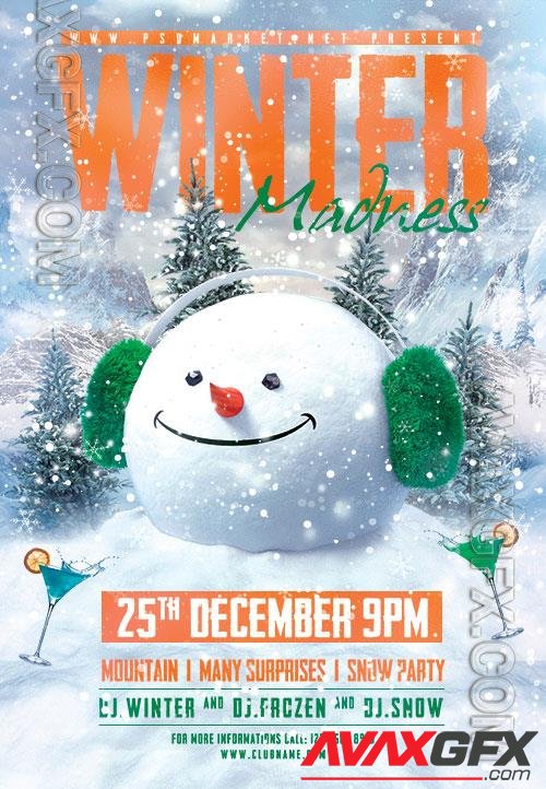 Winter madness psd flyer