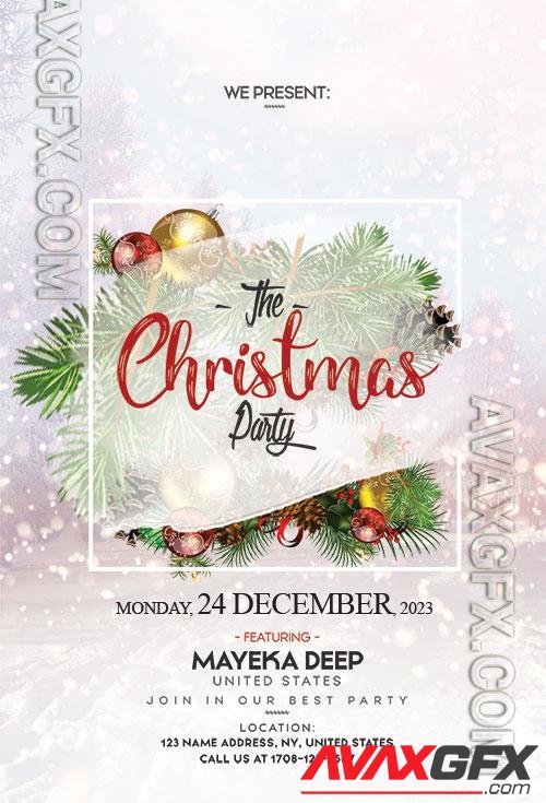 Luxurious Festive Merry Christmas Flyer Template