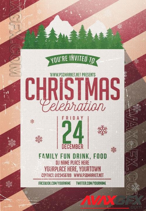 Christmas celebration party flyer psd