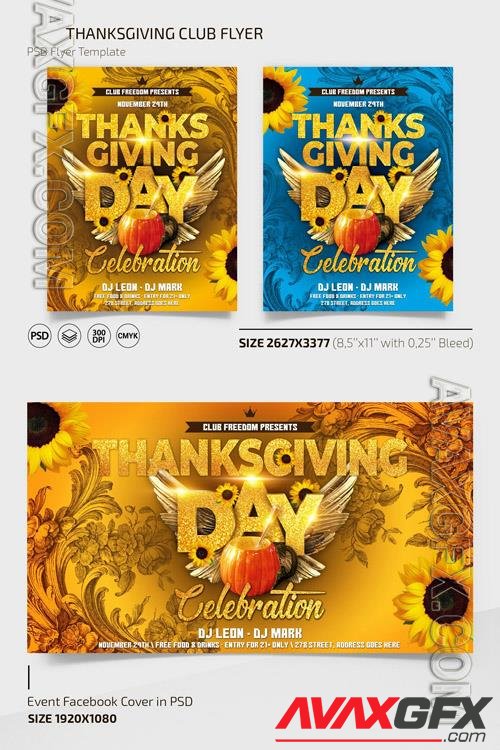 THANKSGIVING CLUB TEMPLATE + INSTAGRAM POST (PSD)