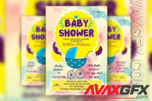 Cartoonish Baby Shower Party Flyer Template