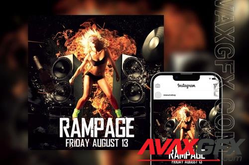 Flame Splash Rusted Rock Music Instagram Template