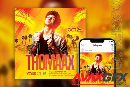 Stylish Urban Tropical DJ Club Party Instagram Post Template