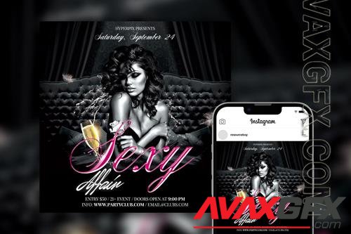 Black and White Splash Sexy Affair Instagram Post Template