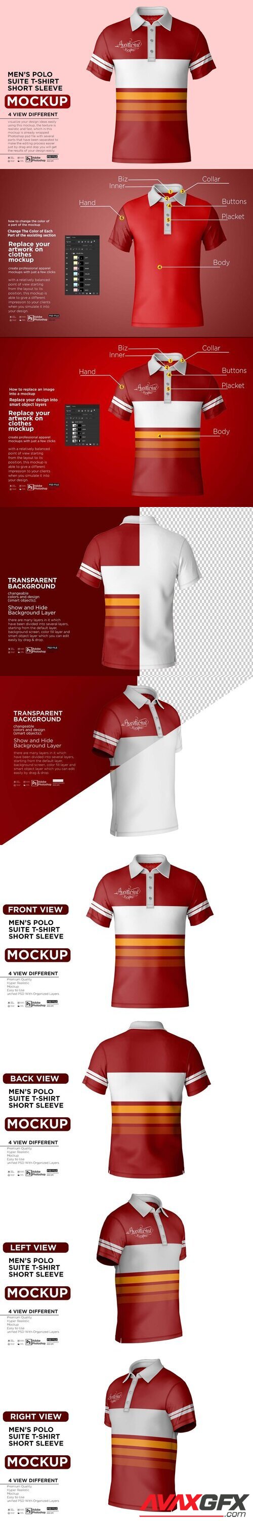 CreativeMarket - Men's Polo Suite T-Shirt Mockup 10868436